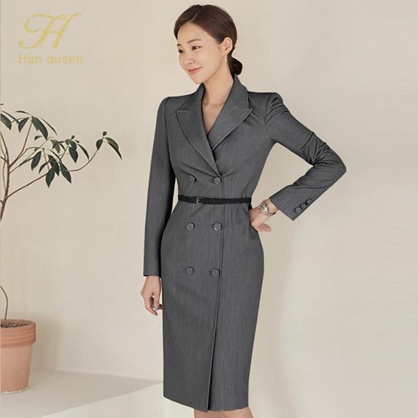 casual dresses h han queen korean elegant ol pencil dress suit collar double breasted women autumn sheath bodycon party vestidos, Black;gray
casual dresses h han queen korean elegant ol pencil dress suit collar double breasted women autumn sheath bodycon party vestidos, Black;gray