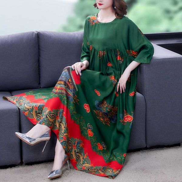summer loose mulberry silk maxi dress beach high-end print dresses vestidos 210531, Black;gray
summer loose mulberry silk maxi dress beach high-end print dresses vestidos 210531, Black;gray