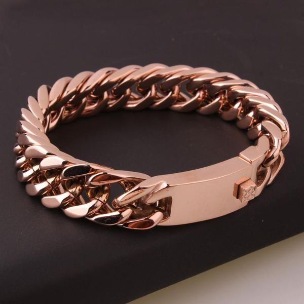 link, chain charming rose gold color & link cuban bracelets man cool stainless steel cowboy rock curb bangles for men women jewelry, Black
link, chain charming rose gold color & link cuban bracelets man cool stainless steel cowboy rock curb bangles for men women jewelry, Black