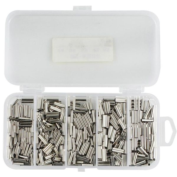 fishing accessories 500 pieces single & double 5 size mixed line crimping sleeves durable
fishing accessories 500 pieces single & double 5 size mixed line crimping sleeves durable