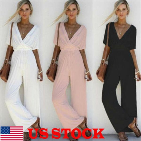 women's jumpsuits & rompers 2021 summer romper party short sleeve long jumpsuit casual chiffon clothing ladies women v neck loose plays, Black;white
women's jumpsuits & rompers 2021 summer romper party short sleeve long jumpsuit casual chiffon clothing ladies women v neck loose plays, Black;white