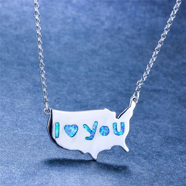 unique style female big united states map pendants necklaces white blue fire opal necklace silver color for women pendant
unique style female big united states map pendants necklaces white blue fire opal necklace silver color for women pendant
