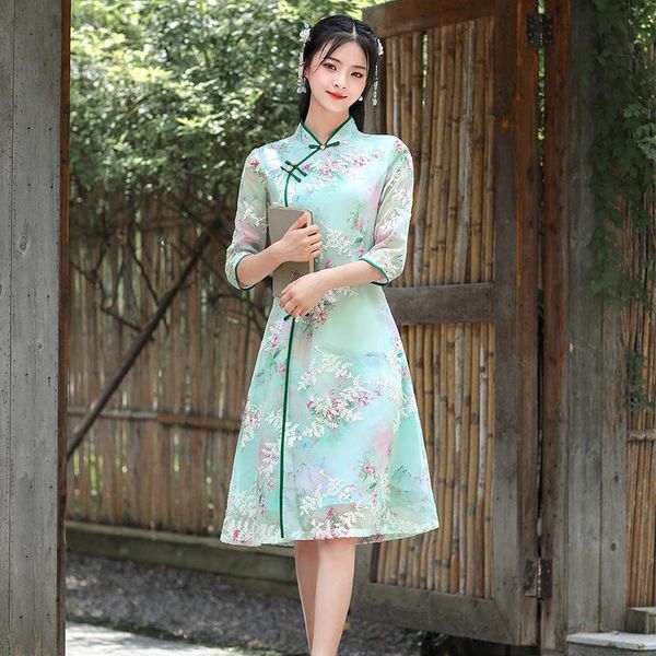 ethnic clothing green chinese style improved cheongsam dress elegant a-line summer chipao fashion classic mandarin collar women qipao, Red
ethnic clothing green chinese style improved cheongsam dress elegant a-line summer chipao fashion classic mandarin collar women qipao, Red