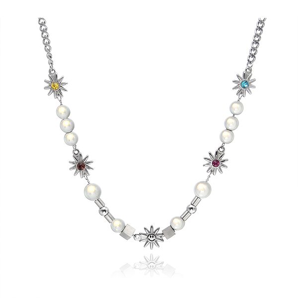 2021 tide brand original necklace color diamond sun flower smiling face design reflective pearl light luxury clavicle chain, Silver
2021 tide brand original necklace color diamond sun flower smiling face design reflective pearl light luxury clavicle chain, Silver