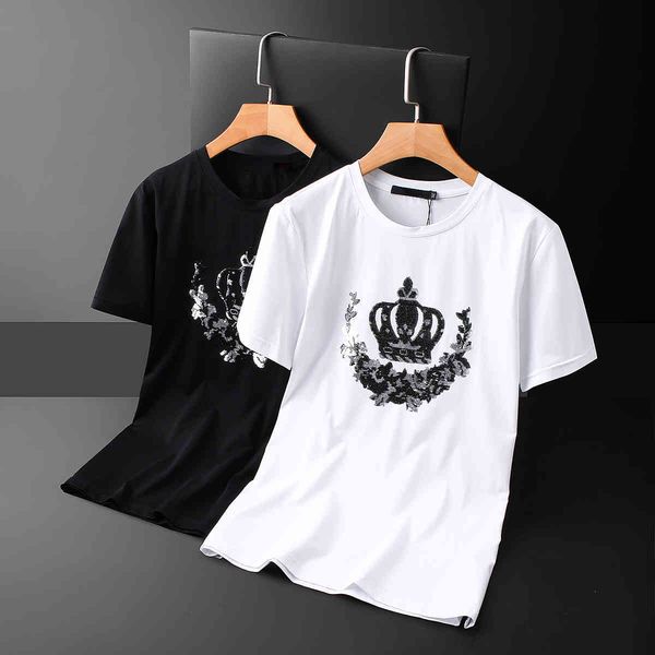 tee shirt shirt 100% cotton black mens luxury embroidery round collar short sleeve man t-shirts plus size 5xl slim male tee, White;black
tee shirt shirt 100% cotton black mens luxury embroidery round collar short sleeve man t-shirts plus size 5xl slim male tee, White;black