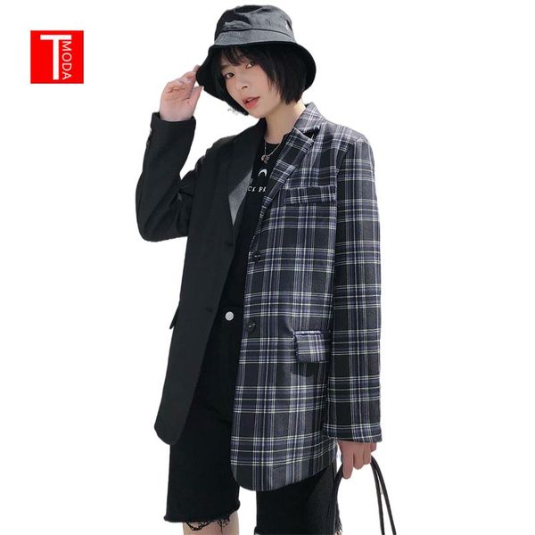 vintage patchwork plaid blazer coat women notched collar long sleeve female outerwear pocket design chic suit women's suits & blazers, White;black
vintage patchwork plaid blazer coat women notched collar long sleeve female outerwear pocket design chic suit women's suits & blazers, White;black