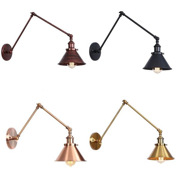 retro led wall lamp vintage e27 for home bedroom indoor corridor long arm adjustable industrial sconce lights black copper
retro led wall lamp vintage e27 for home bedroom indoor corridor long arm adjustable industrial sconce lights black copper