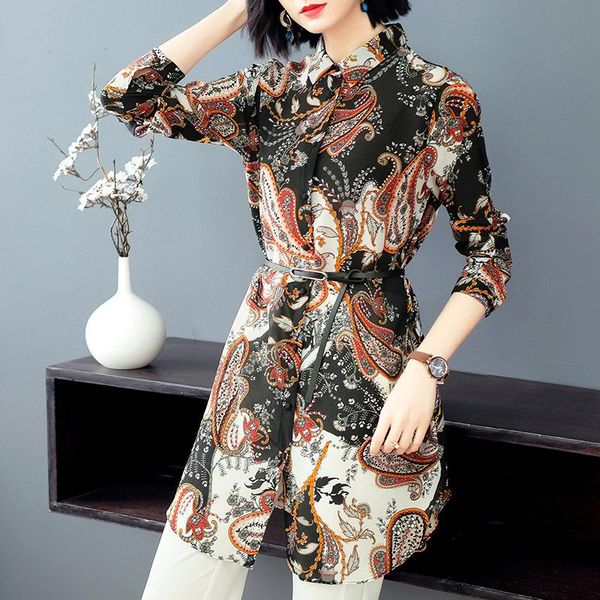 women's blouses & shirts european american clothing 2021 spring printing long design real silk 100% and vintage luxury p7966, White
women's blouses & shirts european american clothing 2021 spring printing long design real silk 100% and vintage luxury p7966, White
