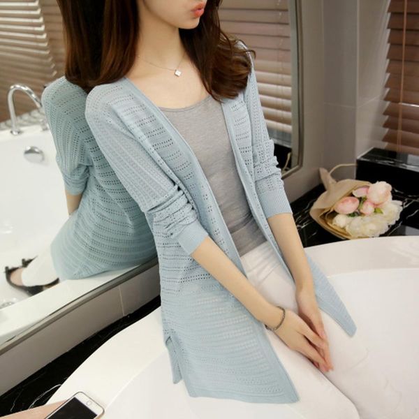 women's knits & tees 2021 summer dress korean thin section long sweater cardigan conditioning in inverness female, White
women's knits & tees 2021 summer dress korean thin section long sweater cardigan conditioning in inverness female, White