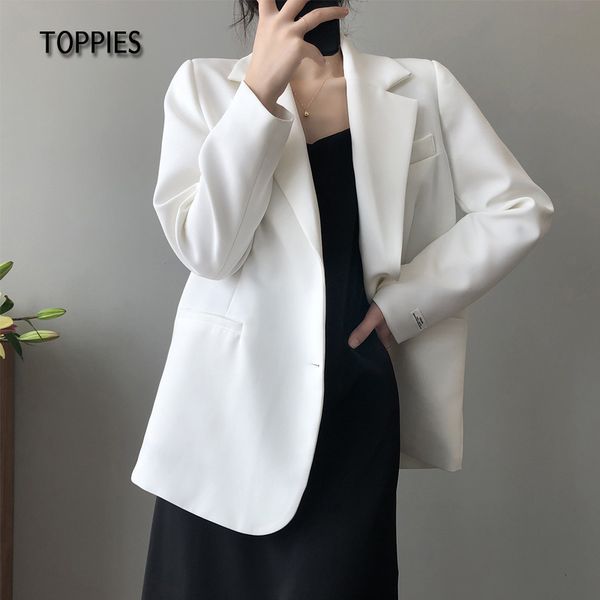 ies white blazer jacket women's spring new korean office ladies suit jacket back split 210412, White;black
ies white blazer jacket women's spring new korean office ladies suit jacket back split 210412, White;black