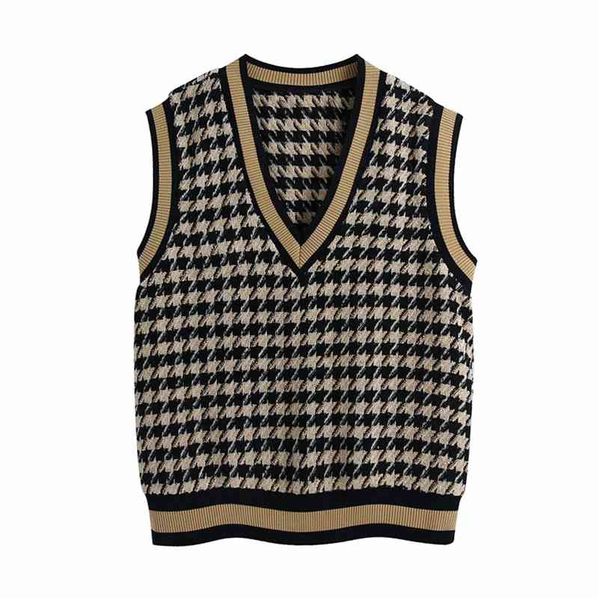 vintage woman loose khaki plaid v neck knitted vest spring fashion ladies oversized knitwear female casual soft tanks 210515, Black;white
vintage woman loose khaki plaid v neck knitted vest spring fashion ladies oversized knitwear female casual soft tanks 210515, Black;white