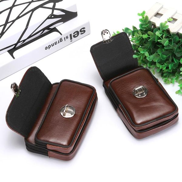 waist bags leather bag outdoor pack travel belt men zipper for phone pouch