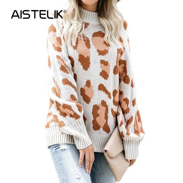 autumn and winter explosion models women's leopard pullover personalized fashion sweater sweaters, White;black
autumn and winter explosion models women's leopard pullover personalized fashion sweater sweaters, White;black