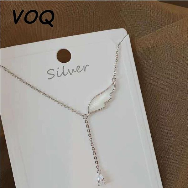 chains voq 925 sterling silver delicate angel wing shell charm necklace with zircon tassel chain pendant clavicle
chains voq 925 sterling silver delicate angel wing shell charm necklace with zircon tassel chain pendant clavicle
