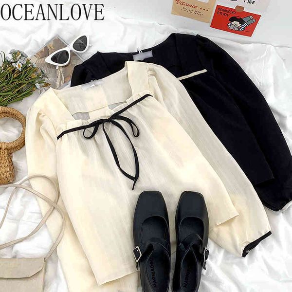 bow shirts sweet solid japan style kawaii blouses women vintage square neck loose pleated blusas mujer 210415, White
bow shirts sweet solid japan style kawaii blouses women vintage square neck loose pleated blusas mujer 210415, White