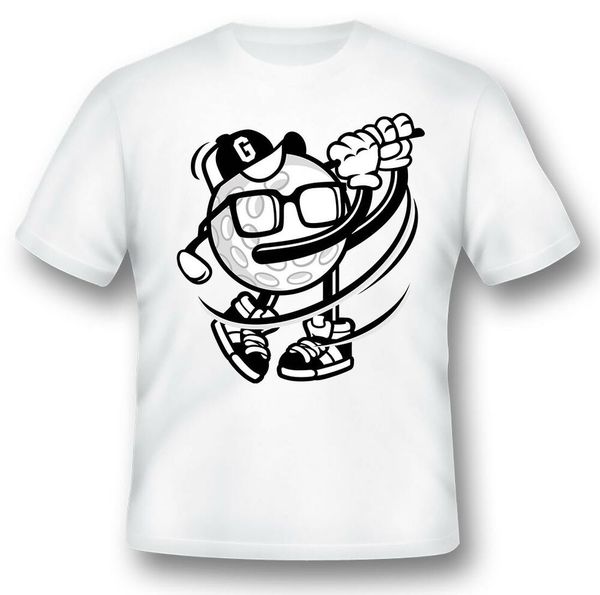 golfer golf ball tee shirt black or white, White;black