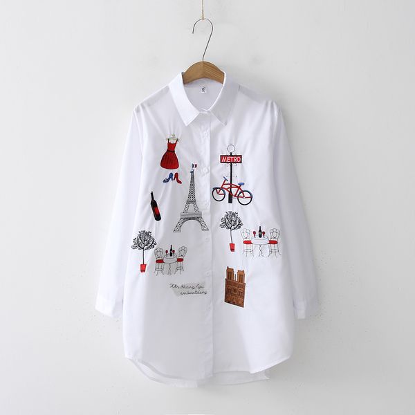 fashion embroidery women blouses cotton shirts 2021 spring fall female casual ladies female blusas mujer, White
fashion embroidery women blouses cotton shirts 2021 spring fall female casual ladies female blusas mujer, White
