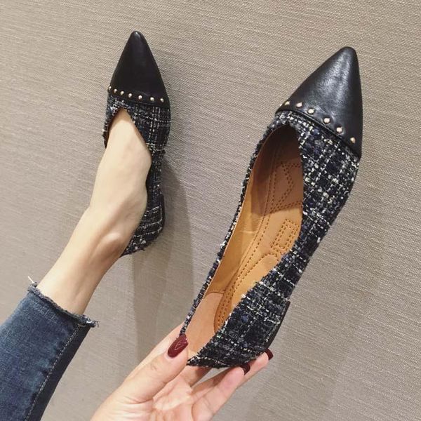 dress shoes and summer women's fashion soft leather cloth stitching single large size pointed shallow mouth flat, Black
dress shoes and summer women's fashion soft leather cloth stitching single large size pointed shallow mouth flat, Black