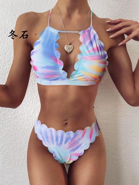 ladies tie dye hollow cut out waves bikini summer beach halter swimsuit high-quality swimwear biquini women's, White;black
ladies tie dye hollow cut out waves bikini summer beach halter swimsuit high-quality swimwear biquini women's, White;black