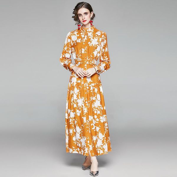 runway designers women spring long maxi dress elegant lady floral print vintage robe femme holiday party vestidos yellow casual dresses, Black;gray
runway designers women spring long maxi dress elegant lady floral print vintage robe femme holiday party vestidos yellow casual dresses, Black;gray