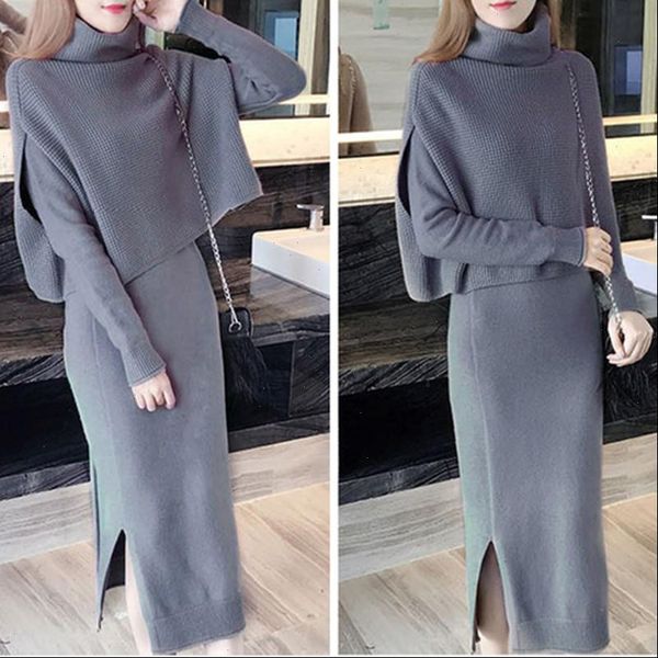 autumn fashion style outfits turtleneck women dress sweater a line knitted 2 piece set ladies suits, White
autumn fashion style outfits turtleneck women dress sweater a line knitted 2 piece set ladies suits, White