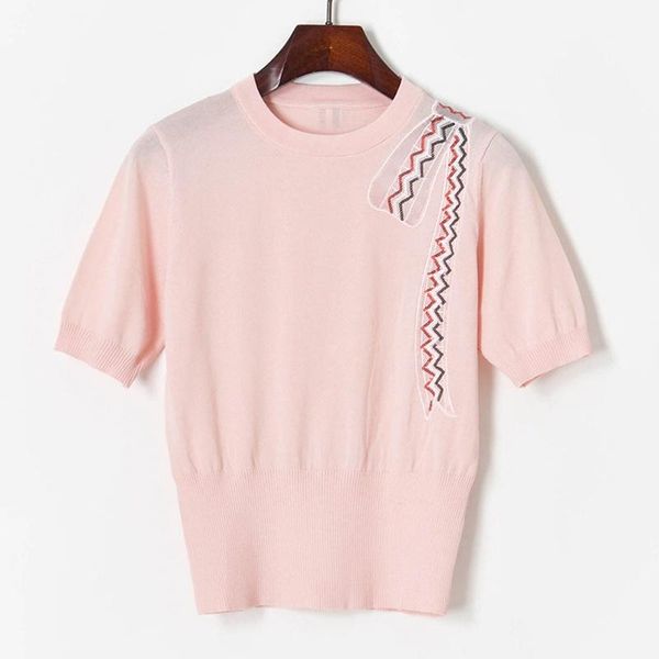 women's t-shirt knitted black t shirt 2021 summer tee fashion white knitwear sequined bow round neck short sleeve tshirt
women's t-shirt knitted black t shirt 2021 summer tee fashion white knitwear sequined bow round neck short sleeve tshirt