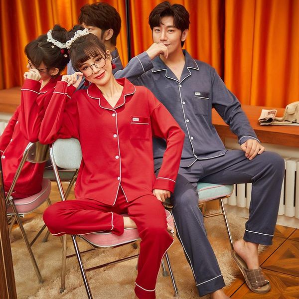 men's sleepwear couple cotton long sleeve 2-piece set pajamas winter men women simple soft leisure solid turn-down collar homewear, Black;brown
men's sleepwear couple cotton long sleeve 2-piece set pajamas winter men women simple soft leisure solid turn-down collar homewear, Black;brown