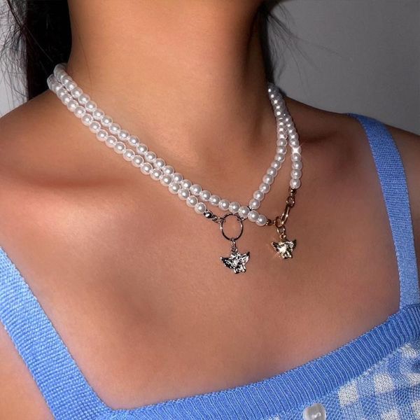 chains fashion white imitation pearl beaded choker necklace for women cute angel pendent creative jewelry gifts 2021 trend, Silver
chains fashion white imitation pearl beaded choker necklace for women cute angel pendent creative jewelry gifts 2021 trend, Silver