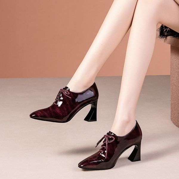 dress shoes mljuese 2021 women pumps autumn spring soft cow leather wine red color square toe lace up high heels lady party wedding, Black
dress shoes mljuese 2021 women pumps autumn spring soft cow leather wine red color square toe lace up high heels lady party wedding, Black