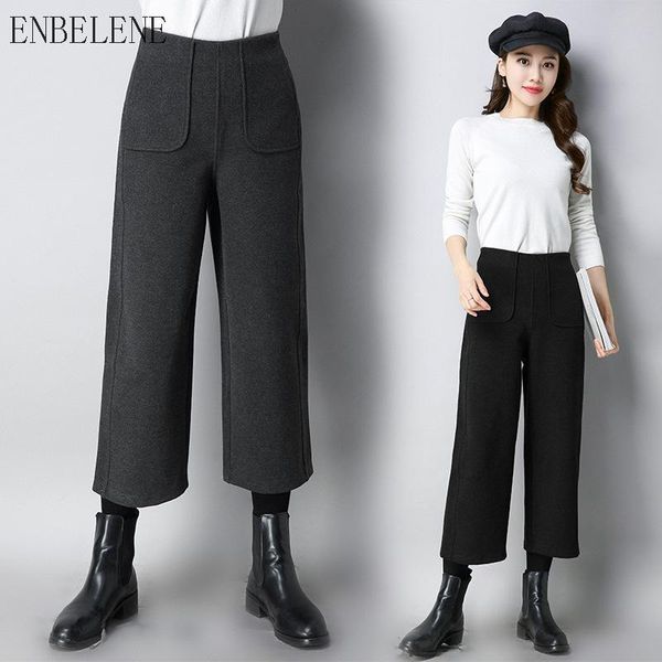women's pants & capris 2021 winter woollen ankle-length women solid grey black high waist for female loose wide leg office lady gj306, Black;white
women's pants & capris 2021 winter woollen ankle-length women solid grey black high waist for female loose wide leg office lady gj306, Black;white