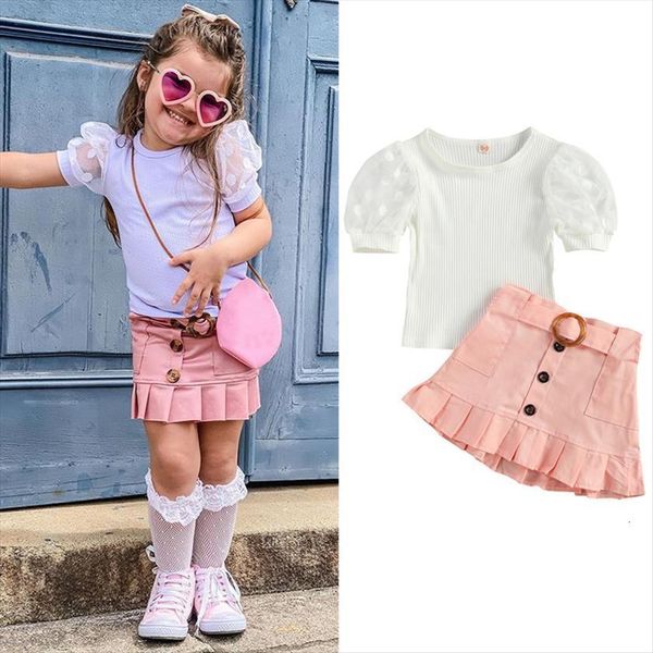1 6y summer lovely kids girls clothes sets 2pcs polka dot puff sleeve mesh t shirts button a line, White
1 6y summer lovely kids girls clothes sets 2pcs polka dot puff sleeve mesh t shirts button a line, White