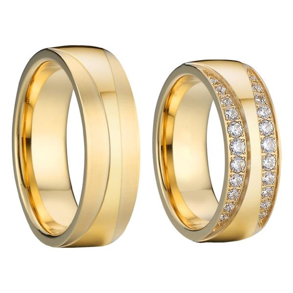 wedding rings alliance men's couple ring for him and her matte gold color ladies jewelry marriage set men women, Slivery;golden
wedding rings alliance men's couple ring for him and her matte gold color ladies jewelry marriage set men women, Slivery;golden