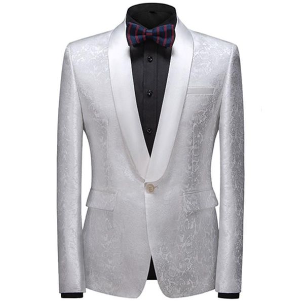 men's suits & blazers suit jacket slim tuxedo casual blazer floral jacquard shawl lapel wedding party prom fit dress coat, White;black
men's suits & blazers suit jacket slim tuxedo casual blazer floral jacquard shawl lapel wedding party prom fit dress coat, White;black