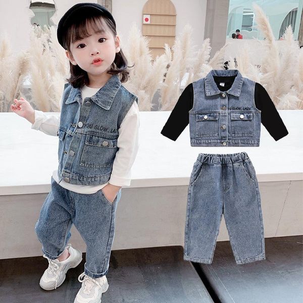 clothing sets korean goods children's wear boys printed vest render unlined upper garment of jeans, White
clothing sets korean goods children's wear boys printed vest render unlined upper garment of jeans, White