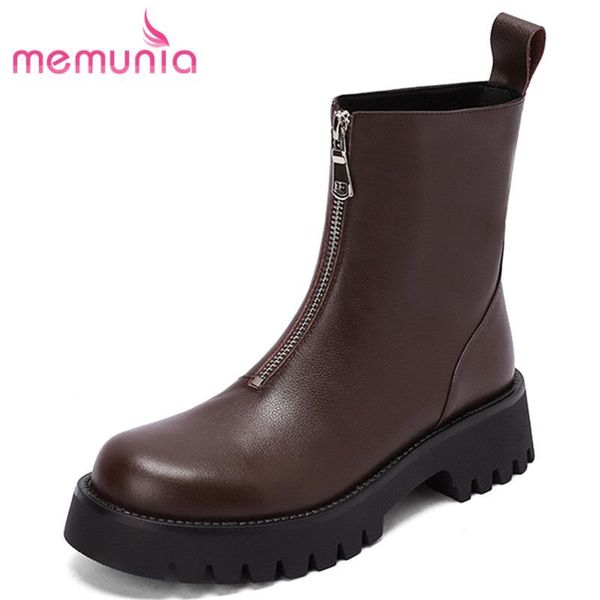 boots memunia genuine leather shoes zipper square heels ankle platform casual women winter comfortable ladies hand made, Black
boots memunia genuine leather shoes zipper square heels ankle platform casual women winter comfortable ladies hand made, Black