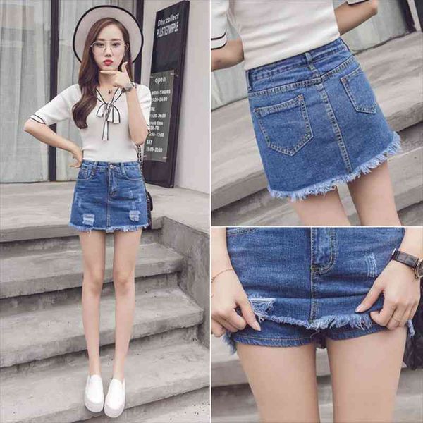 shorts women spring and summer high waist raw hem ripped skirt short denim culotte womens anti-exposure a-line skort ropa mujer, White;black
shorts women spring and summer high waist raw hem ripped skirt short denim culotte womens anti-exposure a-line skort ropa mujer, White;black