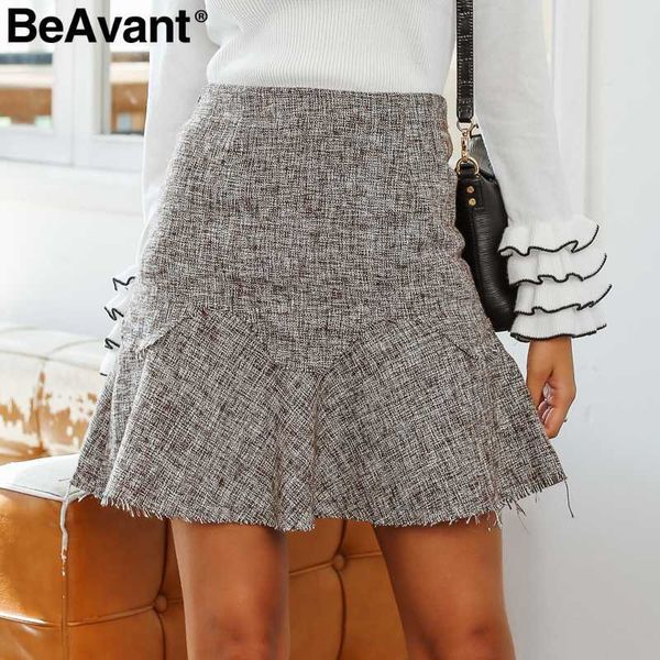 beavant high waist ruffles short tweed skirts winter a line offical lady mini skirts women casual streetwear autumn skirt female 210709, Black
beavant high waist ruffles short tweed skirts winter a line offical lady mini skirts women casual streetwear autumn skirt female 210709, Black