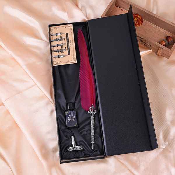 fountain pens quill metal nib dip feather pen writing ink set with gift box stationery antique wedding gifts
fountain pens quill metal nib dip feather pen writing ink set with gift box stationery antique wedding gifts