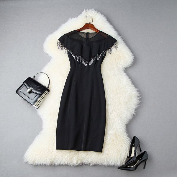 casual dresses summer sleeveless round neck black pure color tulle panelled beaded knee-length dress elegant evening party ll6t11044 quz5, Black;gray
casual dresses summer sleeveless round neck black pure color tulle panelled beaded knee-length dress elegant evening party ll6t11044 quz5, Black;gray