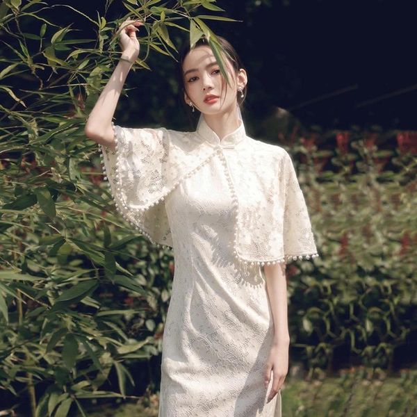 ethnic clothing cheongsam dress modern 2021 chinese retro lace qipao dresses with pearl shawl two-piece eleglant cheongsams oriental party, Red
ethnic clothing cheongsam dress modern 2021 chinese retro lace qipao dresses with pearl shawl two-piece eleglant cheongsams oriental party, Red
