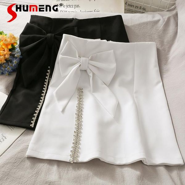 summer bow decoration high waist slimming a- line female mini skirt women fashion diamond split casual short skirts, Black
summer bow decoration high waist slimming a- line female mini skirt women fashion diamond split casual short skirts, Black