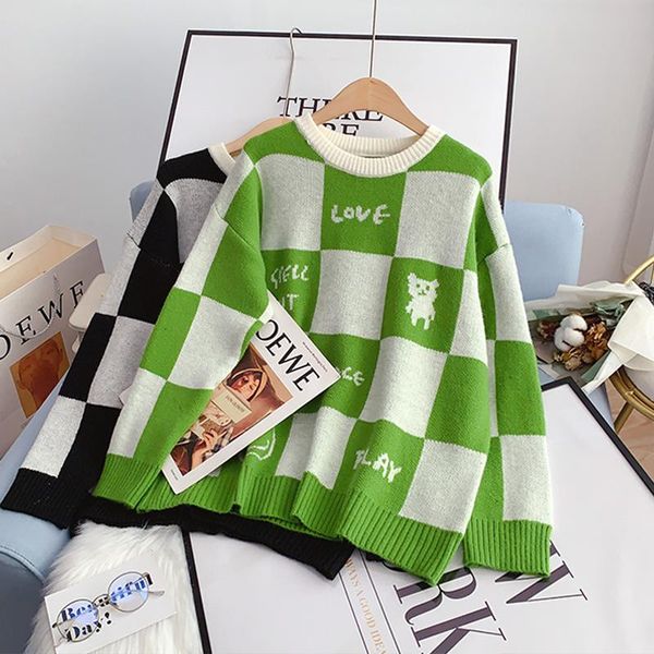 women's sweaters ebaihui woman plaid o neck pullover casual loose knitted warm winter clothes korean fashion jumper lazy style, White;black
women's sweaters ebaihui woman plaid o neck pullover casual loose knitted warm winter clothes korean fashion jumper lazy style, White;black
