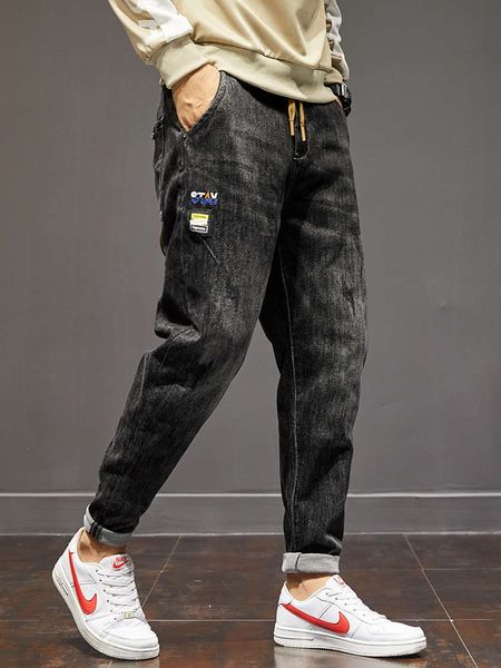 men's jeans autumn and winter loose fit big size fat fashion brand black elastic waist old dad ruffian handsome harlan n5s1, Blue
men's jeans autumn and winter loose fit big size fat fashion brand black elastic waist old dad ruffian handsome harlan n5s1, Blue