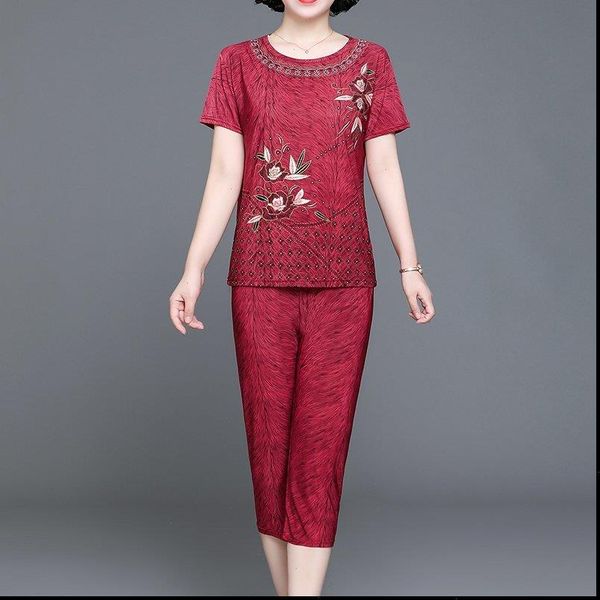 middle aged women tracksuits clothing summer 2 piece set womens short sleeve t shirt pant suit large size loose sporting, Gray
middle aged women tracksuits clothing summer 2 piece set womens short sleeve t shirt pant suit large size loose sporting, Gray