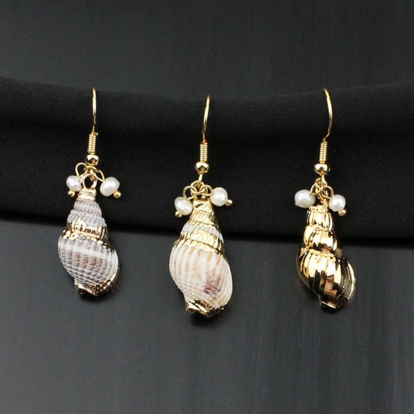 earrings fashion gold plated conch shell earrings personality creativity freshwater pearl earrings female, Golden
earrings fashion gold plated conch shell earrings personality creativity freshwater pearl earrings female, Golden