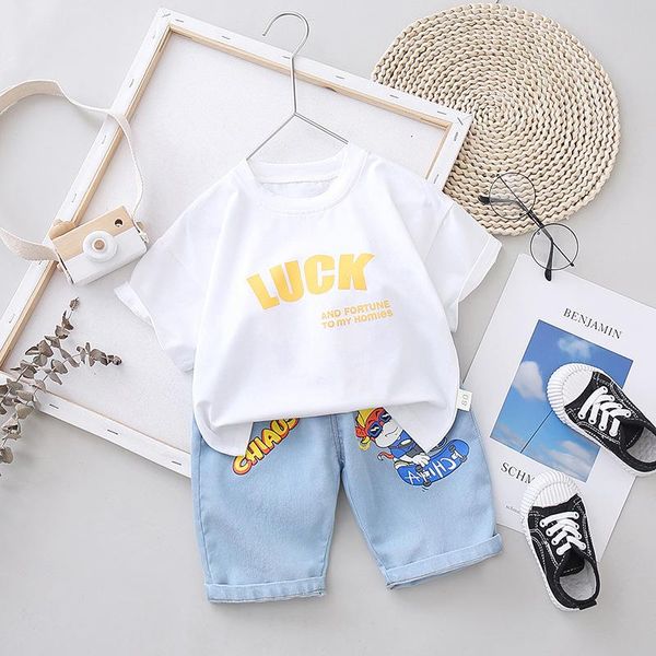 clothing sets toddler baby girl boy summer set cute cartoon letter children short sleeve shirt+denim shorts kids outfits, White
clothing sets toddler baby girl boy summer set cute cartoon letter children short sleeve shirt+denim shorts kids outfits, White