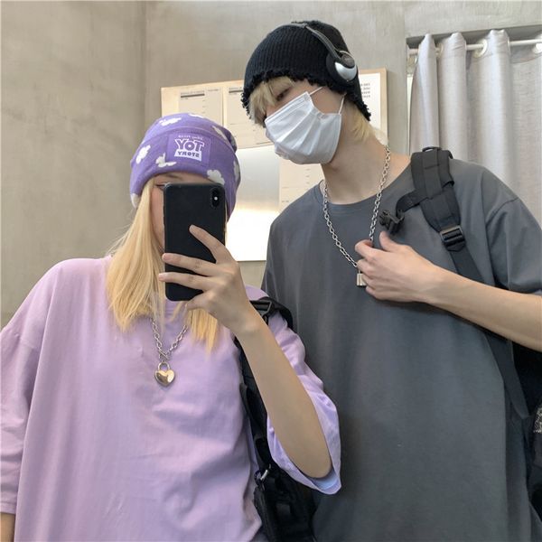 cotton fashion loose all match plus size men korean chic women solid oversize brief streetwear t-shirt 210421, White
cotton fashion loose all match plus size men korean chic women solid oversize brief streetwear t-shirt 210421, White