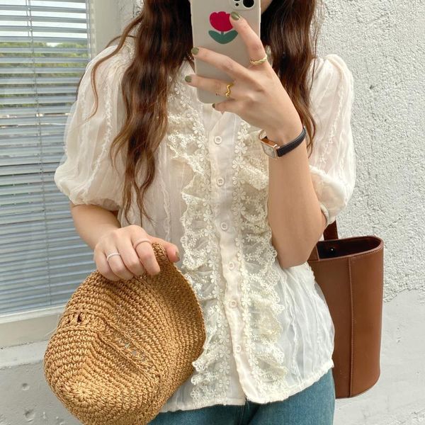 women's blouses & shirts alien kitty retro romance lace chic loose streetwear sweet v-neck slim femme short sleeves 2021 prom casual, White
women's blouses & shirts alien kitty retro romance lace chic loose streetwear sweet v-neck slim femme short sleeves 2021 prom casual, White