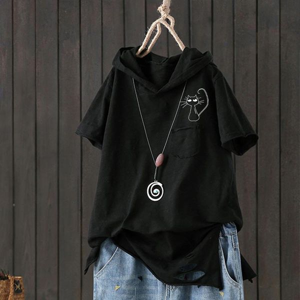 women's t-shirt 100% cotton cat print t-shirts loose casual hole design woman tshirts 2021 spring pocket half sleeve hoodies zxz1.27, White
women's t-shirt 100% cotton cat print t-shirts loose casual hole design woman tshirts 2021 spring pocket half sleeve hoodies zxz1.27, White