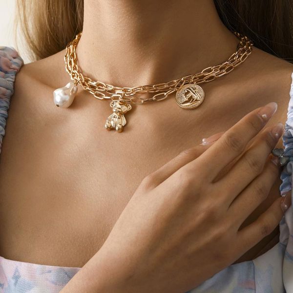 chokers retro imitation pearl fun bear neck necklace trendy and creative portrait female wedding party gift 2021, Golden;silver
chokers retro imitation pearl fun bear neck necklace trendy and creative portrait female wedding party gift 2021, Golden;silver